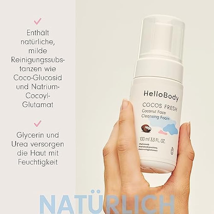 HelloBody COCOS FRESH MILD CLEANSING FOAM (100 ML) - FACIAL CLEANSER FOR DRY SKIN - WITH MOOR EXTRACT AND COCONUT FRAGRANCE - GENTLE AND THOROUGH FACIAL CLEANSING FOR NOURISHED SKIN - Image 4